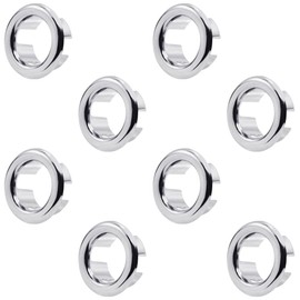 YuCool Sink Overflow Ring, Pack of 8 Universal Sink Overflow Cover, Sink Overflow Ring, Sink Overflow for Bathroom Sink Hole Kitchen