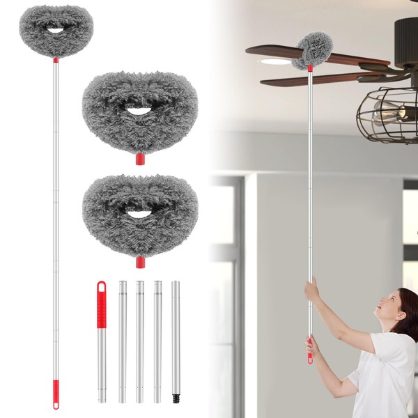 Max 66'' Ceiling Fan Cleaner Duster Reusable Microfiber Ceiling Fan