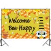 KYMY Welcome Bee Happy Backdrop Banner with 70.8x43.3inch, Honey Bee