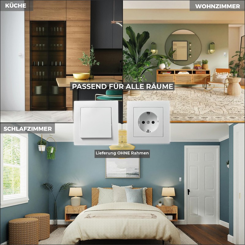 McPower Flair Button, 250 V ~ / 10 A, Flush-Mounted