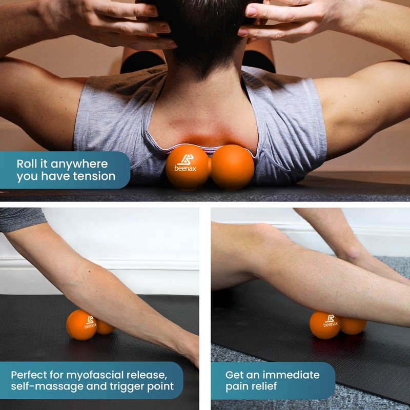 Beenax Peanut Massage Ball - Double Lacrosse Ball - Perfect