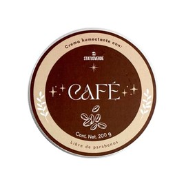 Crema corporal hidratante ANTIOXIDANTE de Café, blanquea, hidratación profunda, textura nacarada, en lata de 200g