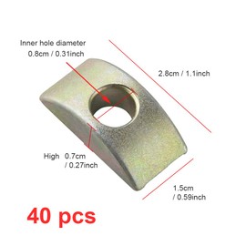 XINGSUI Pack of 40 Half Moon Washers, Screw Nut Connection Pieces, Metal Hole Saw Half Moon Hex Nuts, 8 mm Diameter (Bronze)