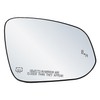 Passenger Side Mirror Glass Assembly Heated With Plastic Backing Plate
