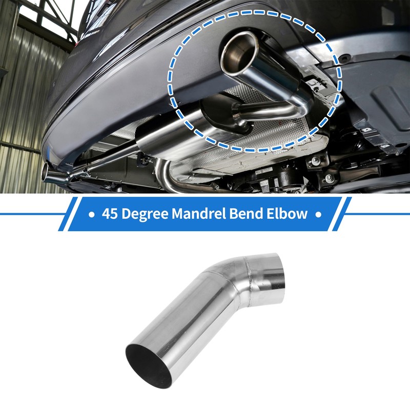 X AUTOHAUX 80mm/3.15" OD Extended Exhaust Bend Elbow Pipe Exhaust