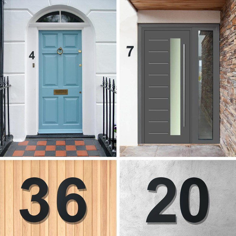 Large Black Brushed Modern House Number -230mm Height - Made