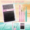 GEMERRY Eyelash Extensions Spikes DIY Cluster Eyelashes D Curl Individual