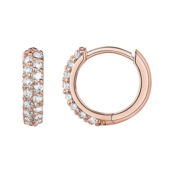 PAVOI 14K Rose Gold Plated S925 Sterling Silver Post Cubic