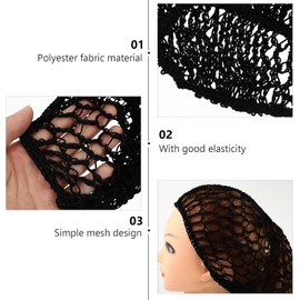 TOYANDONA 3 piezas Redecillas para el Cabello de Mujer, Gorro de Malla Transpirable para Dormir, Malla Cabello, Poliéster Negro, 3 Unidades