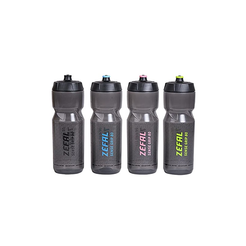 ZEFAL Unisex's Sense Grip 80 Water Bottle, Black/Black, 800ml