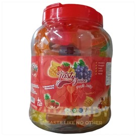 Tasty Fruity Jellies Fruit Pops Halal Jelly 32G x 55 Big Size Fruit Jelly - Kids Birthday Party Bag Jelly - 5 Assorted Flavors Strawberry, Litchi, Mango, Grape & Pineapple