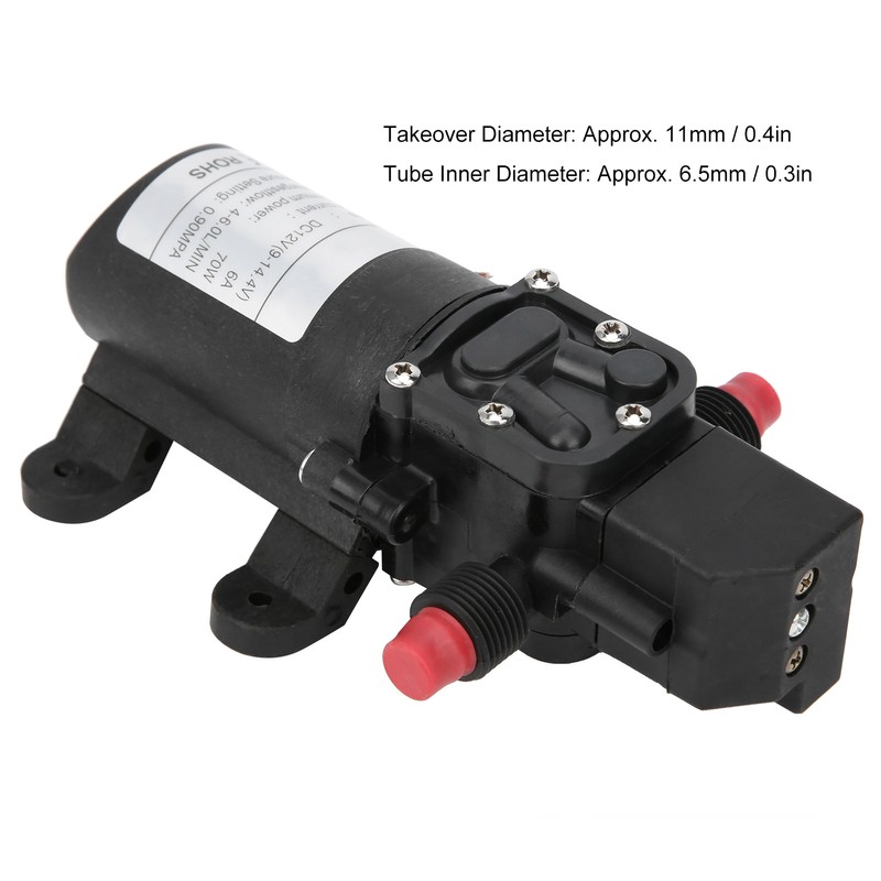 Diaphragm Water Pump Mini 2‑Way Thread Right Outlet 6.0L/MIN 0.9MPA