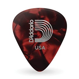 D'Addario Celluloid Guitar Picks - Guitar Accessories - Guitar Picks for Acoustic Guitar, Electric Guitar, Bass Guitar - Natural Feel, Warm Tone - Red, Medium 0.70mm, 25-pack