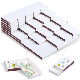 100 Pcs Flower Blank Matches Containers 2.2 x 1.4 x 0.3 Inches Decorative Match Boxes Wedding Party Favor for Guests Bridal Baby Shower Graduation(No Matches) (White)