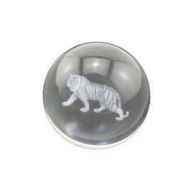 Speed Mao Beautiful Crystal Glass Crystal Ball Tiger Base 2.0 inches (5 cm) Increase Your Fortune