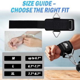 Lights Mountain - Puños de muñeca para máquinas de cables, correas acolchadas y ajustables para elevaciones laterales, flexiones de tríceps y entrenam