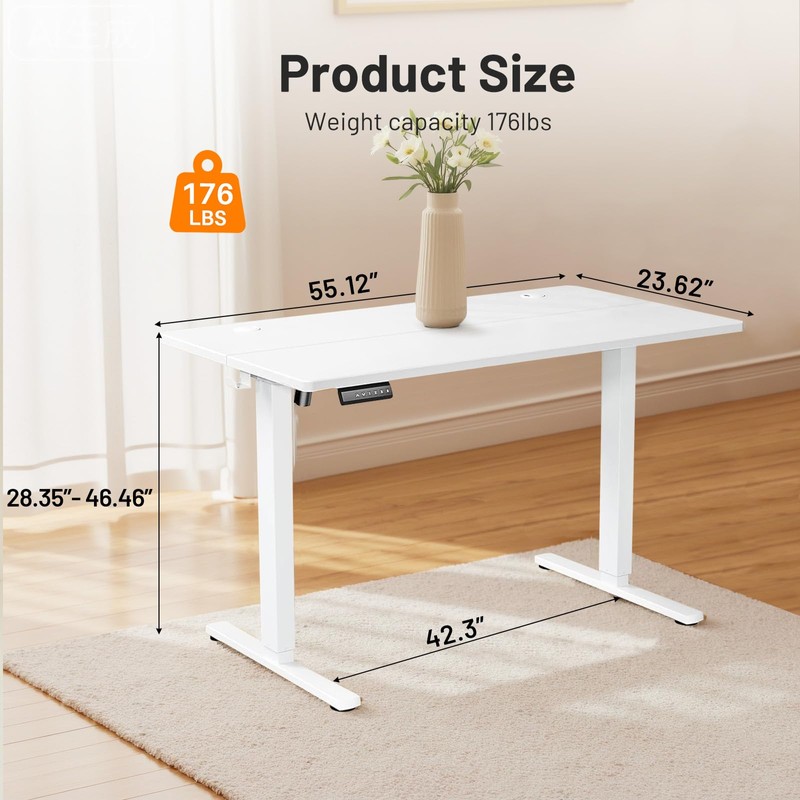 DUMOS Height Adjustable Electric Standing Desk, 47.2 x 23.6 Sit