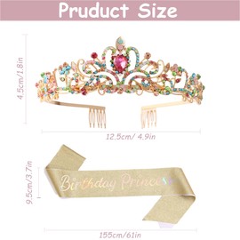 Birthday Sash for Women, Birthday Crown for Girl Birthday Sash and Tiara for Women Birthday Decoration Kit
