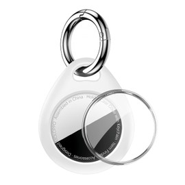 MOLOPPO Waterproof Holder for AirTag 1st & 2nd Gen with Keychain, White