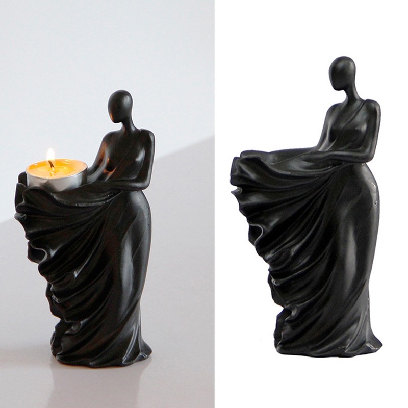 Figures Candle Holder Handmade Literary Female Form Stable Base Realistic