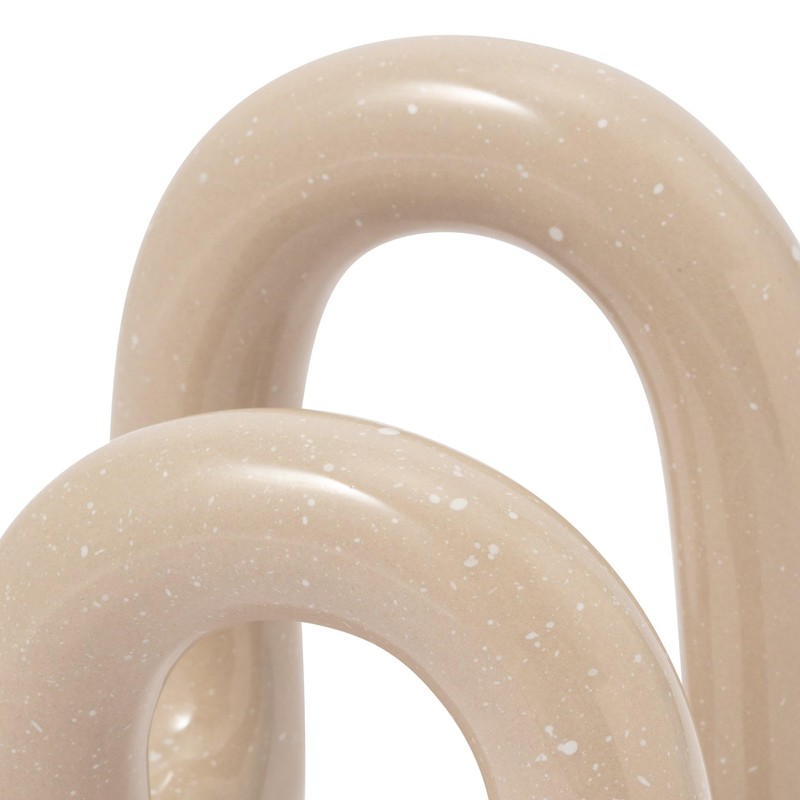 Francfranc Bi-Color Ceramic Bookends, Set of 2, Beige