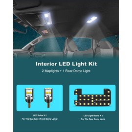 ZEN HON LED Light Kit For Toyota 2nd Gen Tacoma,2 Map lights + 1 Rear Dome Light,White Light,Cab Interior Lamp Upgrade Accessories,Fits years 2005,2006,2007,2008,2009,2010,2011,2012,2013,2014,2015