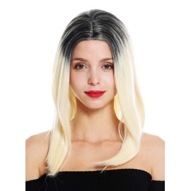 WIG ME UP - GFW2468-613+1 women's quality wig long sleek middle parting ombre black light blonde