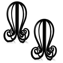 Grevosea Wig Stand, Collapsible Wig Head Stand, Portable and Durable Holder for Short Wigs Hats Cosplay Masks Travel Wigs Stands Easy to Assemble and Disassemble 14.2 Inches High Black(2 Pcs)