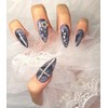 [In-store special discount]Y2K Blackpink Cosmic Cross Nail Tips - Almond