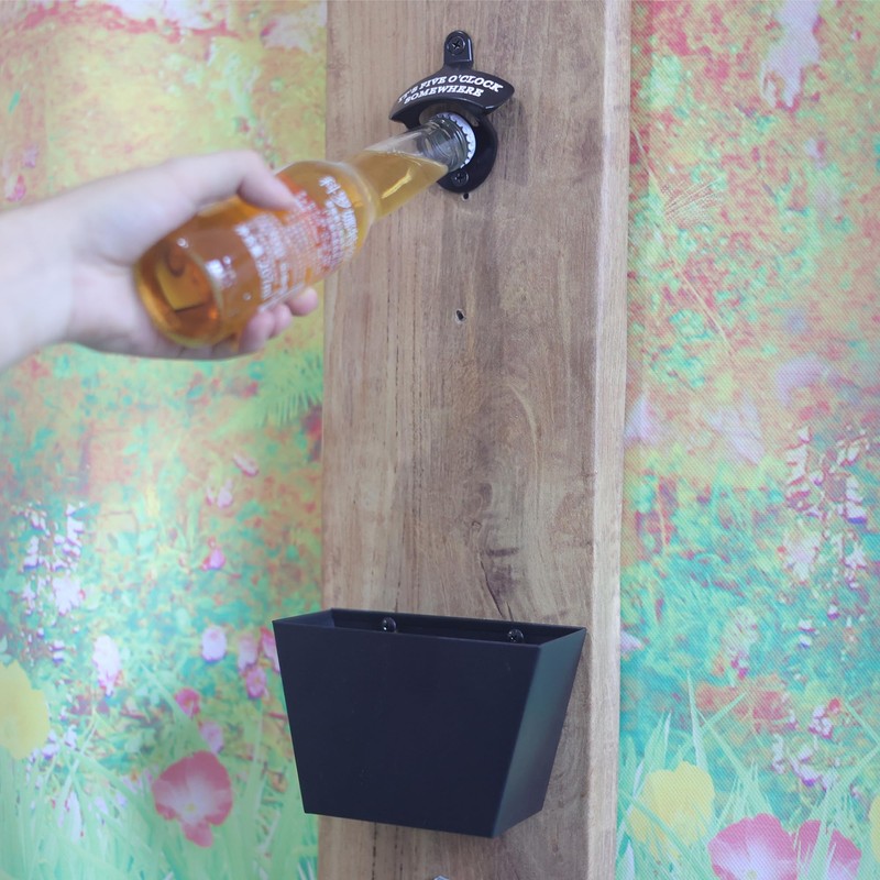 HAIICEN Rustproof Wall Mounted Bottle Opener Black with White, Stainless