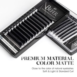 Befer Beauty Volume Lash Extensions 0.05CC, Mix-8-15mm Eyelash Extension Matte Black,Easy Fan Volume Lashes Fluffy Matte Black Soft, CC Curl Self Fanning Lash Extension Professional Eyelash Extensions