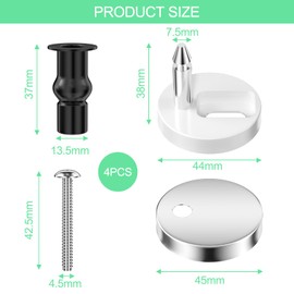 Lixiluxia Set of 4 Toilet Seat Attachment, Toilet Seat Attachment, Toilet Seat Hinges Replacement Parts, Toilet Lid Holder, Accessories for Toilet Seats, Toilet Lid Mounting Set for Toilet Repairs