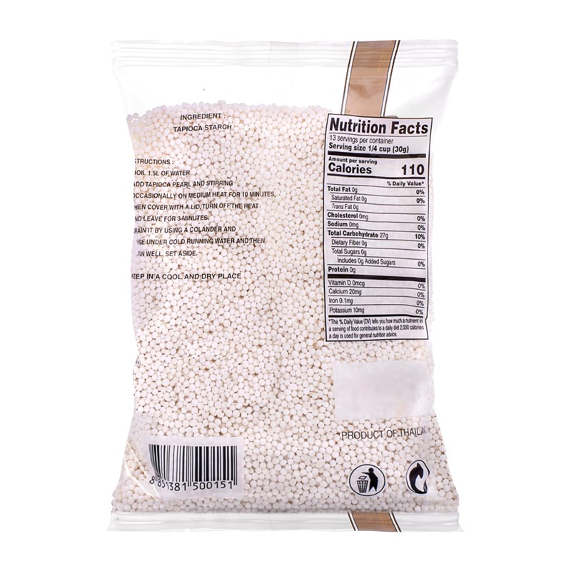 Small Tapioca Pearl, White Boba Pearls, 14 oz