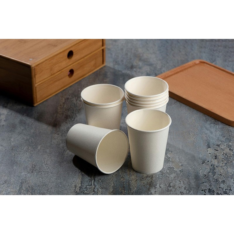 BUSER 7oz Paper Cups for Hot Drinks Disposable Coffee Cups