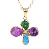 Four Leaf Clover Necklaces for Women, Trendy Amethyst Crystal Pendant