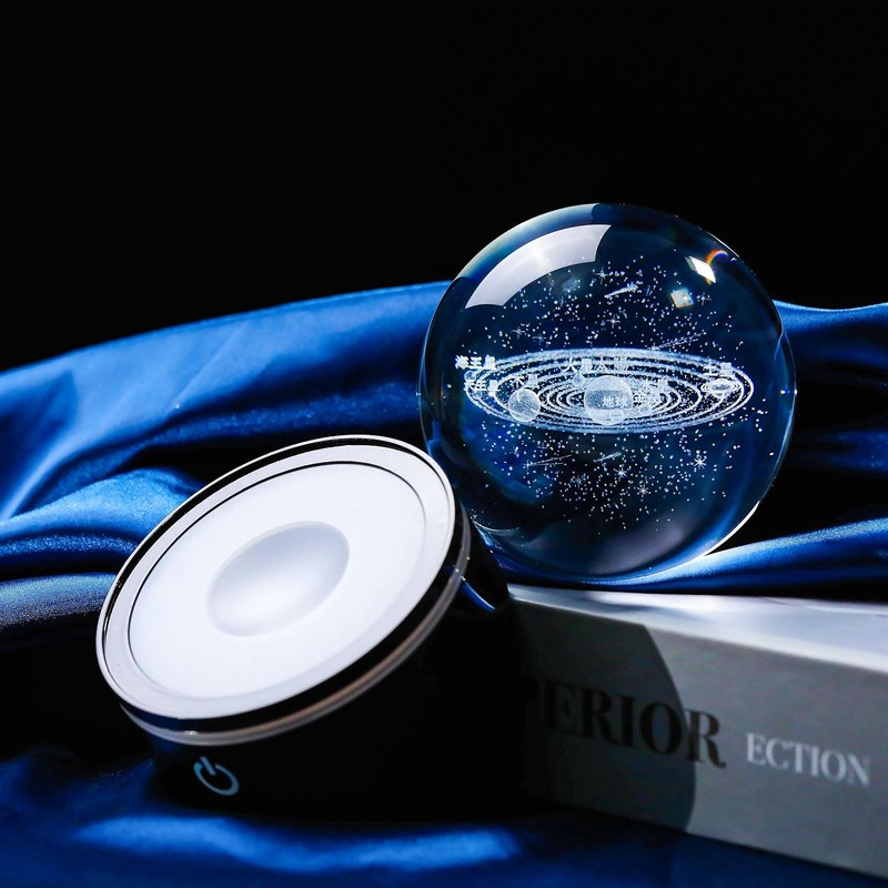 Kertari 3D Universe K9 Crystal Ball Solar System Model Birthday