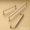 Alzassbg 6 Pack Brushed Brass Cabinet Handles, 5 Inch(128mm) Hole