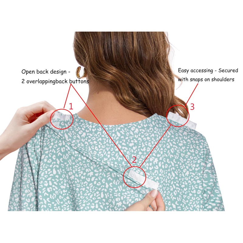 AVIIER Hospital Gowns for Women Open Back Adaptive Clothing Nightgowns