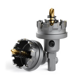 CSOOM TCT Hole Saw Set, 2-Piece 1-1/2” (38mm) Heavy Duty Carbide Tipped Cutter for Stainless Steel, Iron, Metal, and Plastic Bench, Spring Guided Drill Bits Included