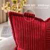 MIULEE Christmas Red Corduroy Pillow Covers with Splicing Set of