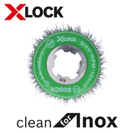 Bosch 2608620728 X-LOCK Cup Wire Brush, Cup Shape, 3.0 inch (75 mm) Diameter, 0.01 inch (0.3 mm), Straight, 1 Piece
