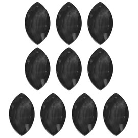PATIKIL K9 Crystal Pendants Oval Beads, 10 Pack 38mm Chandelier Prisms Parts Hanging Beads DIY Lamp for Arts Crafts Decoration, Black