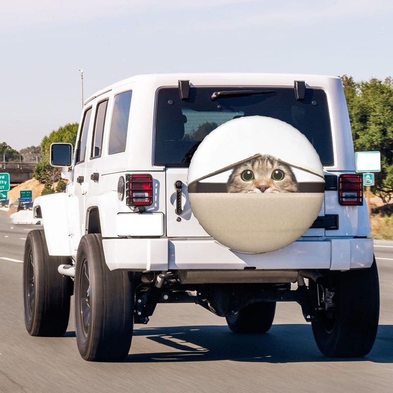 Foruidea Funny Cat Spare Tire Cover Dust-Proof Wheel Tire Cover