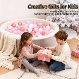 STARBOLO Ball Pit Balls for Toddlers with Storage Bag - Non-Toxic BPA Free Phthalate Free Crush Proof Plastic Toy Balls, Children's Pool Water Toys, Ball Pit Play Tent, Christmas Decoration.