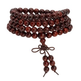 Eigso 6mm 108 Wood Beads Bracelet Link Wrist Necklace Chain Tibetan Buddhist Paryer Beads
