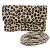 Jeamis Suede Shoulder Bag Leopard Suede Bag Crossbody Clutch Leather