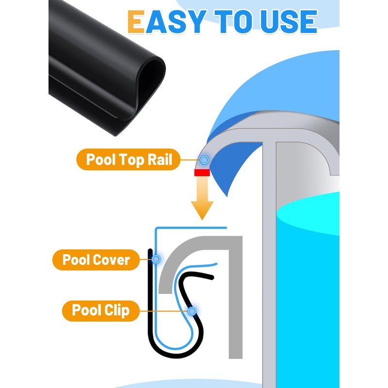 48 Pcs 4.7" Winter Pool Cover Clips - Pool Closing