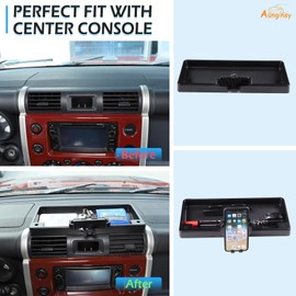 Aunginsy Center Console Dash Storage Tray Compatible with Toyota FJ Cruiser 2007-2021 Dashboard Multi-Functional Phone Holder Storage Box Dash Organizer Tray Insert With Mobile Phone Mount Accessories