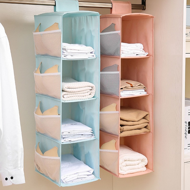 4 Layer Storage Hanging Bag Oxford Cloth Washable Foldable Hanging