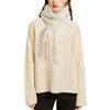 Superora Scarves for Women Soft Scarves and Long Large Winter Warm Knitted Wrap Unisex Stoles with Tassel, beige